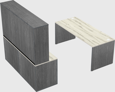 Parallel desk with credenza