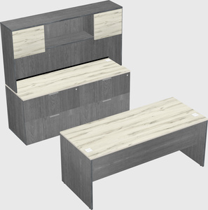 Parallel desk with credenza