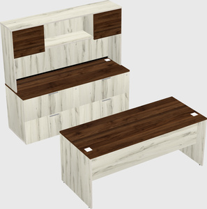 Parallel desk with credenza