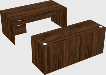 Parallel desk with credenza