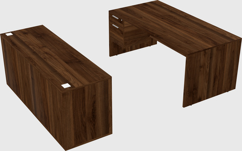 Parallel desk with credenza