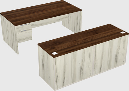 Parallel desk with credenza