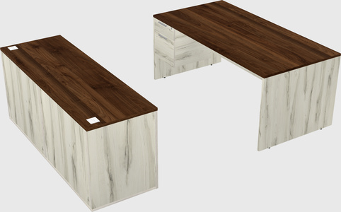 Parallel desk with credenza