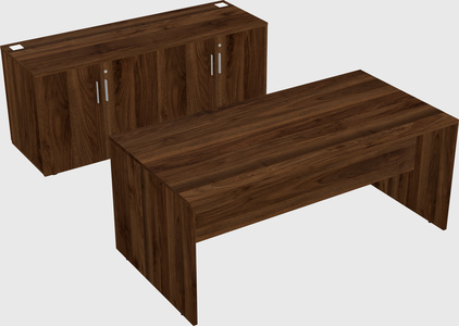Parallel desk with credenza