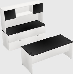 Parallel desk with credenza