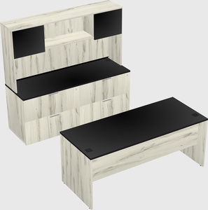 Parallel desk with credenza