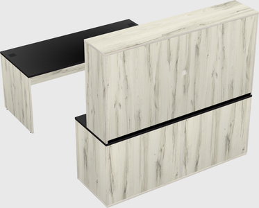 Parallel desk with credenza