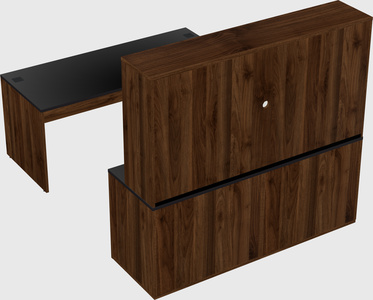 Parallel desk with credenza