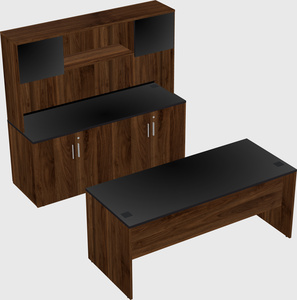 Parallel desk with credenza