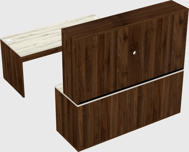 Parallel desk with credenza