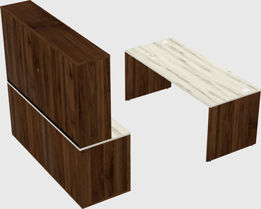 Parallel desk with credenza