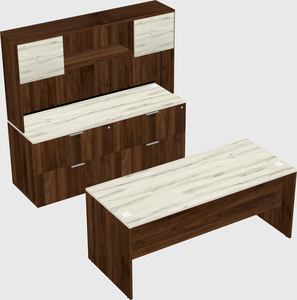 Parallel desk with credenza