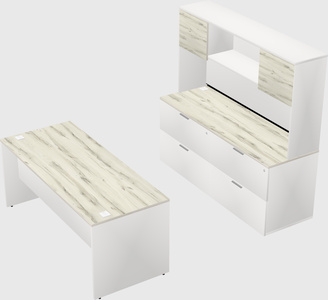 Parallel desk with credenza