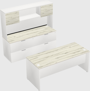 Parallel desk with credenza
