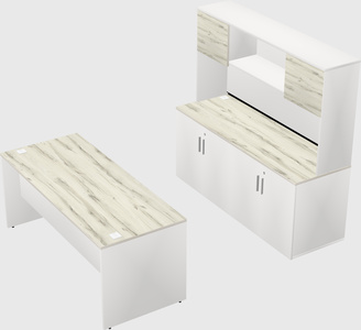 Parallel desk with credenza