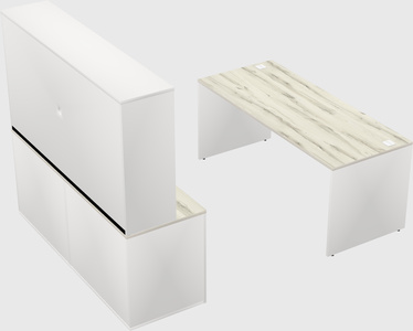 Parallel desk with credenza