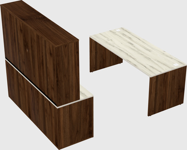Parallel desk with credenza