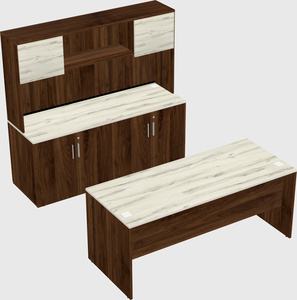 Parallel desk with credenza