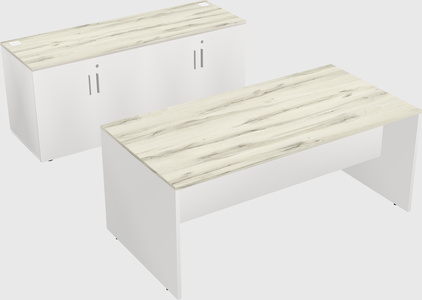 Parallel desk with credenza