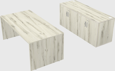 Parallel desk with credenza