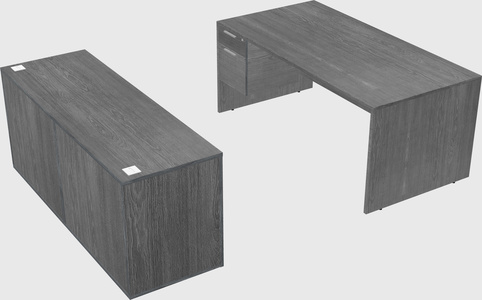 Parallel desk with credenza
