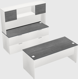 Parallel desk with credenza