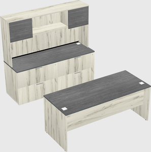 Parallel desk with credenza
