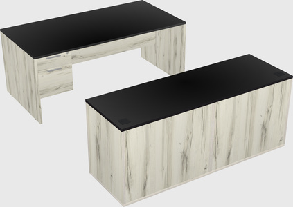 Parallel desk with credenza