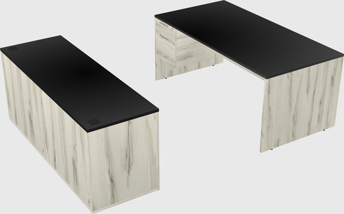 Parallel desk with credenza