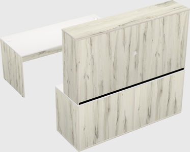 Parallel desk with credenza