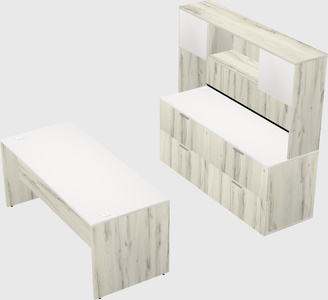 Parallel desk with credenza