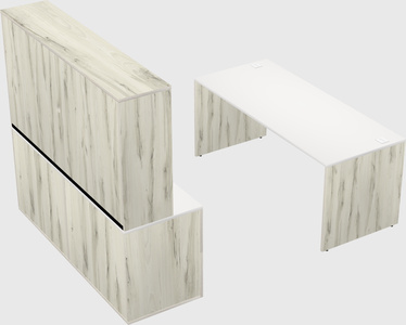 Parallel desk with credenza