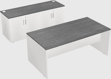 Parallel desk with credenza