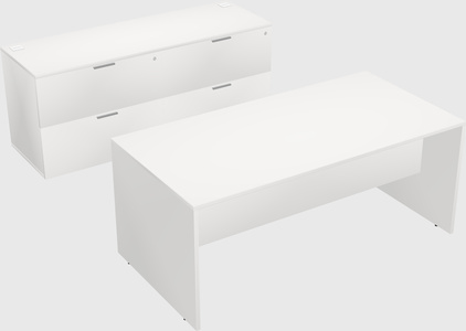 Parallel desk with credenza