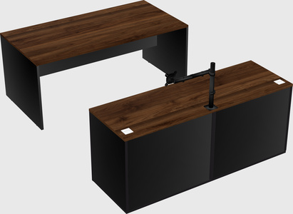 Parallel desk with credenza