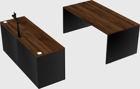 Parallel desk with credenza