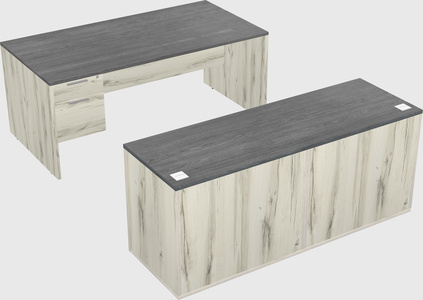 Parallel desk with credenza