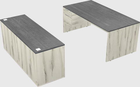 Parallel desk with credenza