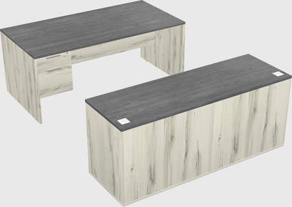 Parallel desk with credenza