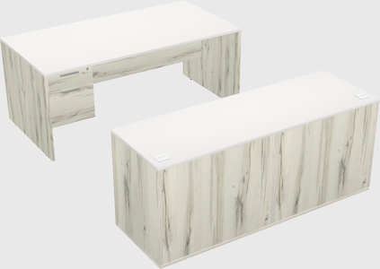 Parallel desk with credenza