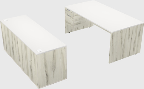 Parallel desk with credenza