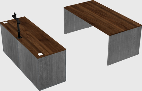 Parallel desk with credenza