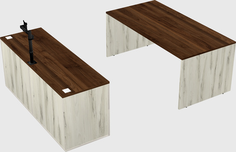 Parallel desk with credenza