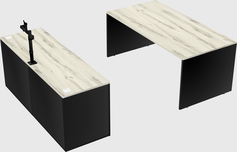 Parallel desk with credenza