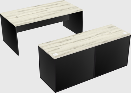 Parallel desk with credenza