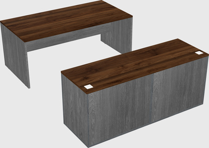 Parallel desk with credenza