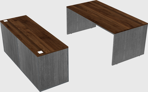 Parallel desk with credenza