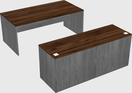 Parallel desk with credenza