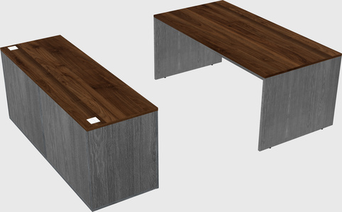 Parallel desk with credenza