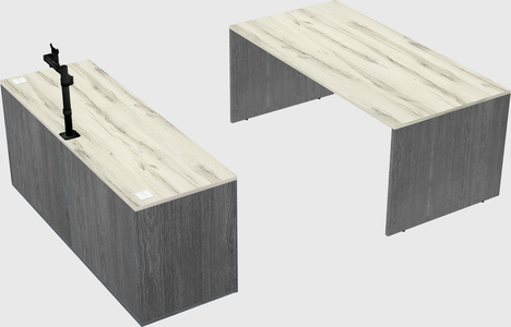 Parallel desk with credenza
